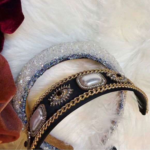 ʜᴀɪʀ ᴀᴄᴄᴇꜱꜱᴏʀʏ ʙᴜɴᴅʟᴇ ᴡɪᴛʜ ᴠᴇʟᴠᴇᴛ ꜱᴄʀᴜɴᴄʜɪᴇꜱ ᴀɴᴅ ʙᴇᴀᴅᴇᴅ ʜᴇᴀᴅʙᴀɴᴅ ꜱᴇᴛ - Picture 4 of 12